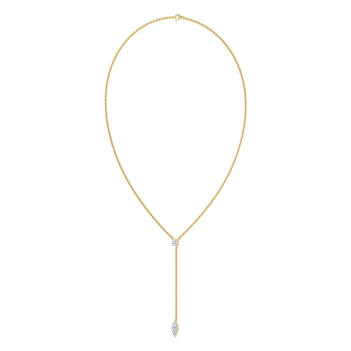14K Yellow Gold Lab Grown Diamond NECKLACE 1.52 ctw SJN08544MQ-1.00CT-16IN
