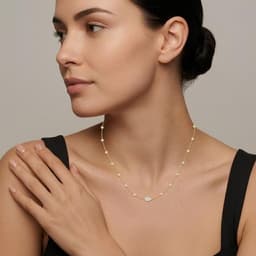 14K Yellow Gold Lab Grown Diamond NECKLACE 2.53 ctw SJN08571PE-1.00CT-16IN