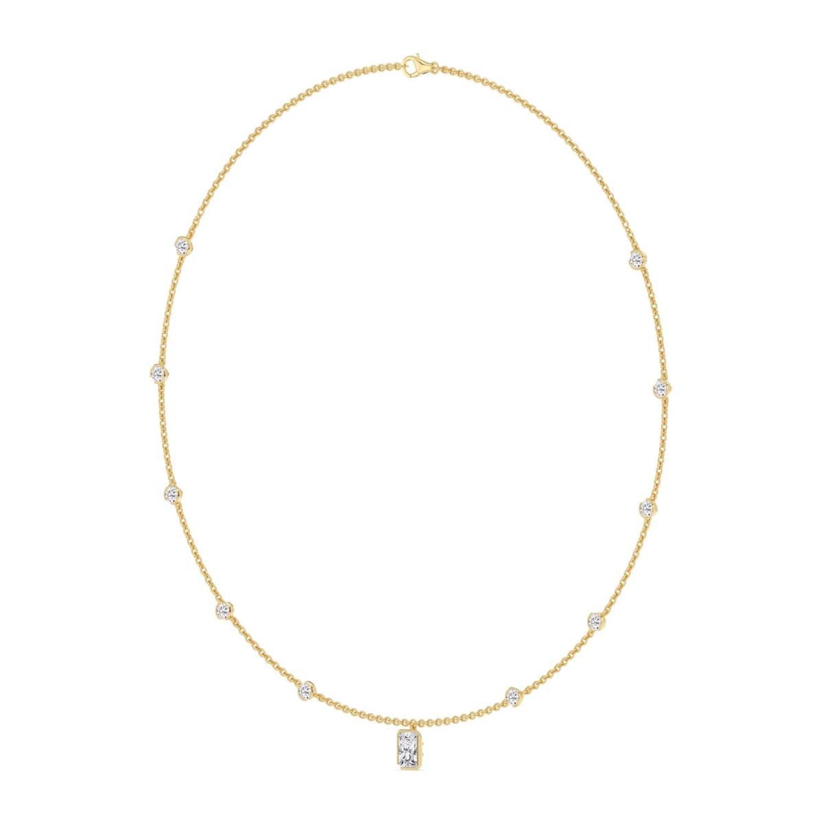 14K Yellow Gold Lab Grown Diamond NECKLACE 2.50 ctw SJN08573RDT-1.00CT-16IN