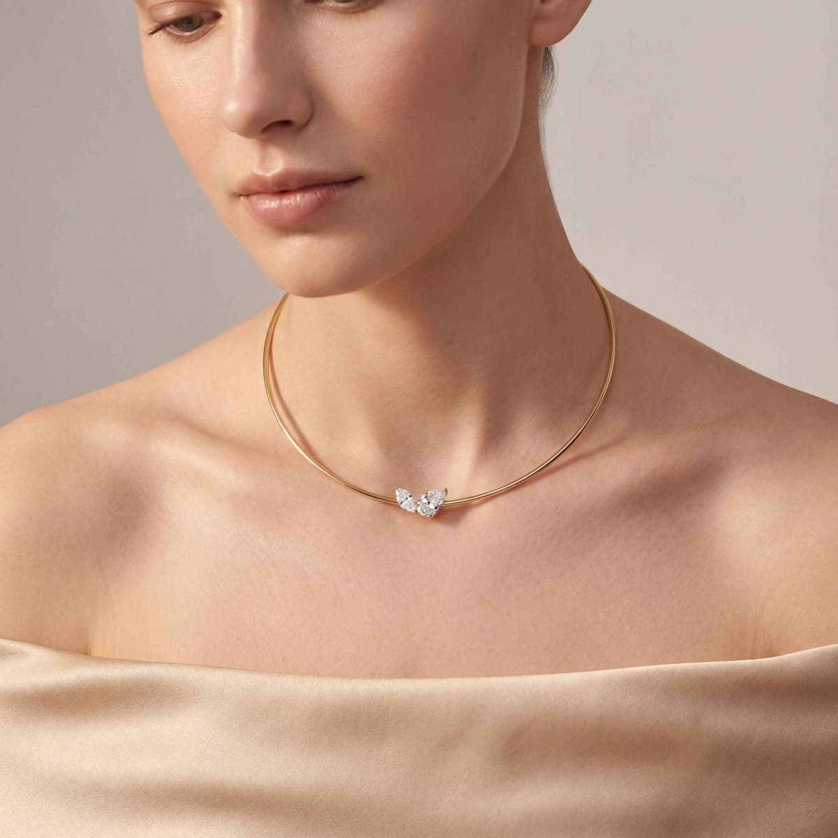 14K Yellow Gold Lab Grown Diamond NECKLACE 3.00 ctw SJN08579PEMQ-3.00CT-16IN
