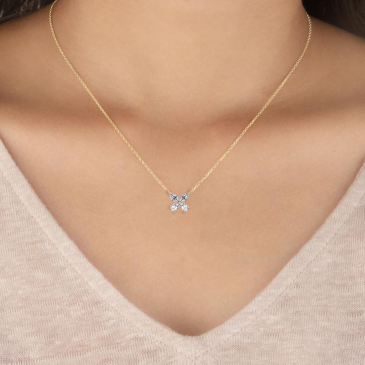 14K Yellow Gold Lab Grown Diamond PENDANT 0.44 ctw SJP31606-0.50CT