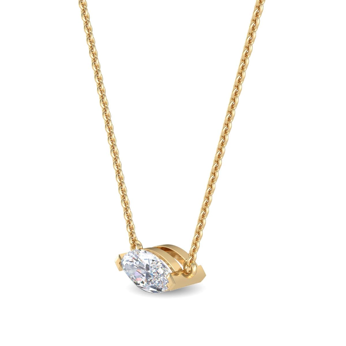 14K Yellow Gold Lab Grown Diamond PENDANT 0.63 ctw SJP31680MQ-0.63CT