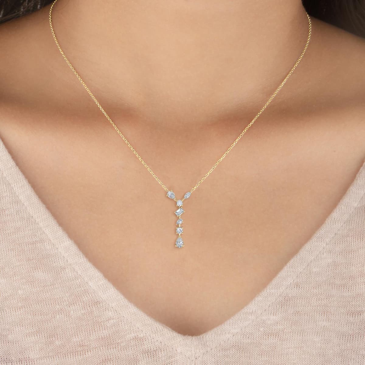14K Yellow Gold Lab Grown Diamond PENDANT 0.62 ctw SJP31702MS-0.63CT