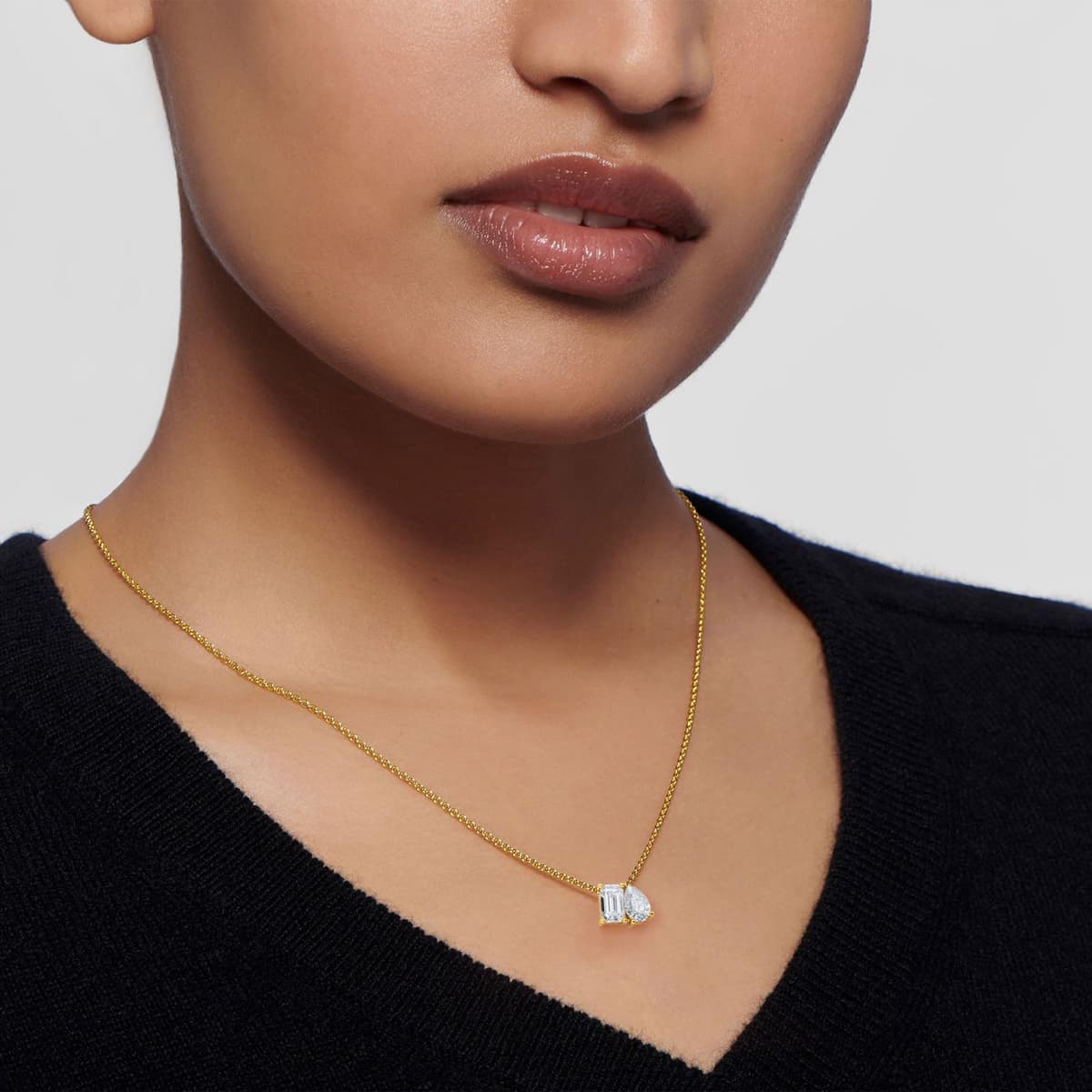 14K Yellow Gold Lab Grown Diamond PENDANT 0.91 ctw SJP31909EMPE-0.88CT