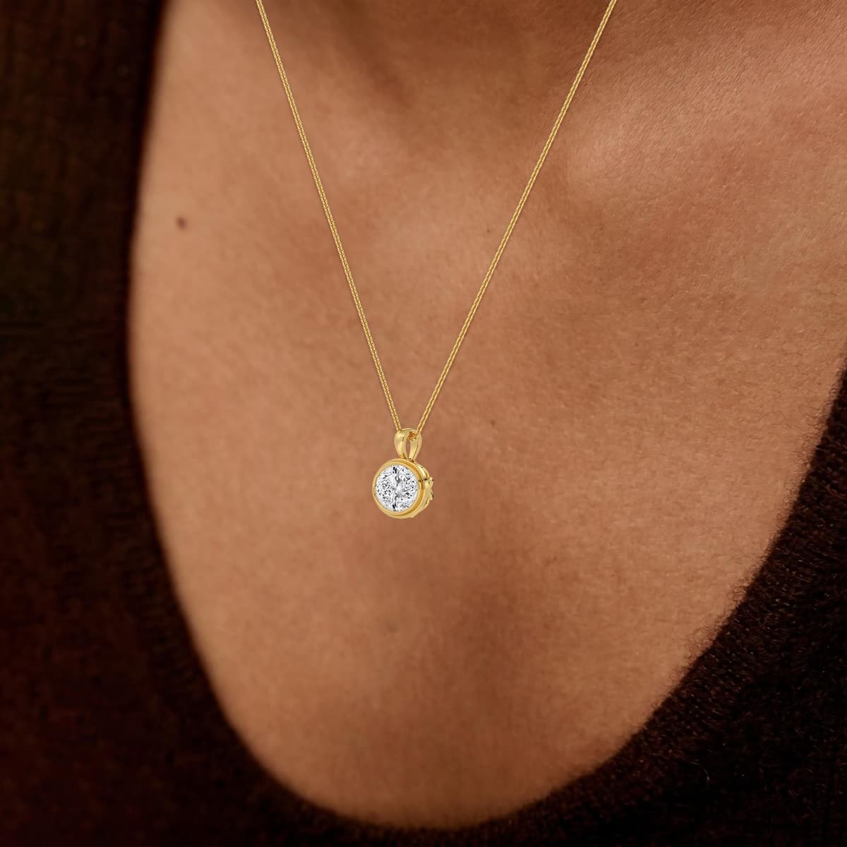 14K Yellow Gold Lab Grown Diamond PENDANT 2.00 ctw SJP32687OV-2.00CT