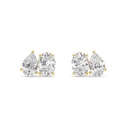 14K Yellow Gold Lab Grown Diamond EARRINGS 2.54 ctw SJPSE210108PEOV-2.50CT