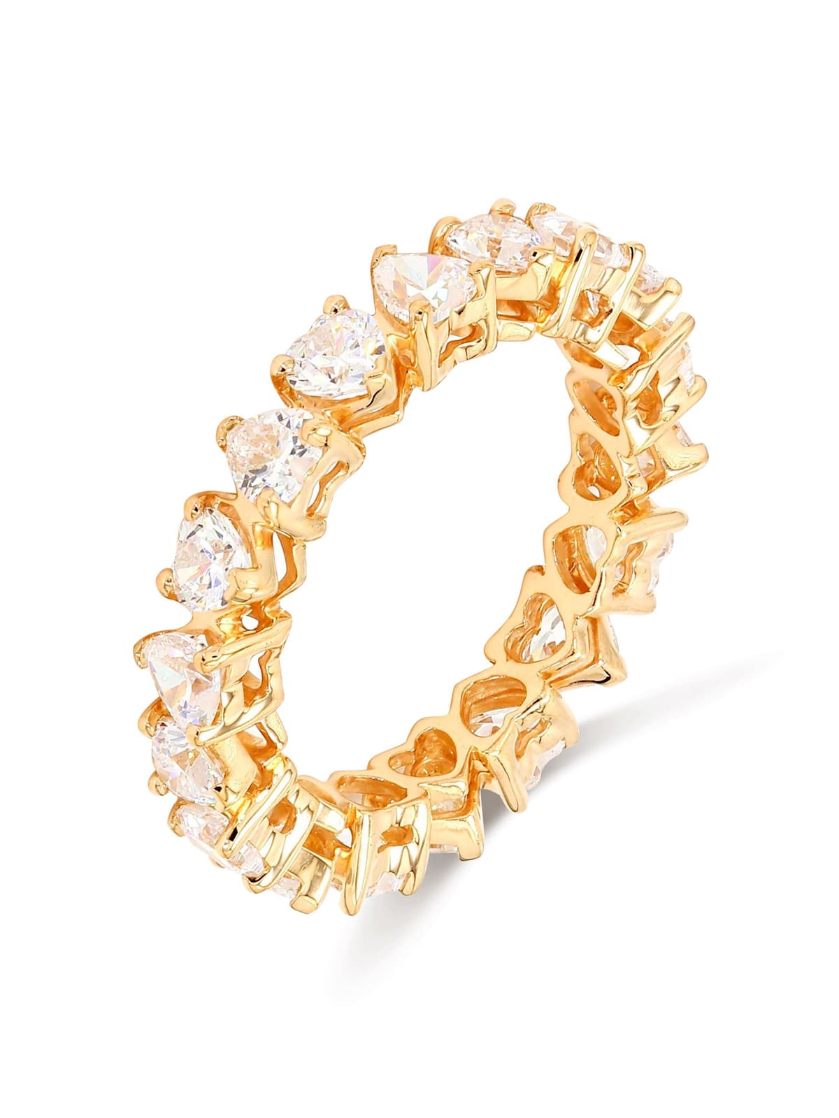 14K Yellow Gold 5.02 ct. tw. Heart Shape Lab Grown Diamond Eternity Band SJR54315
