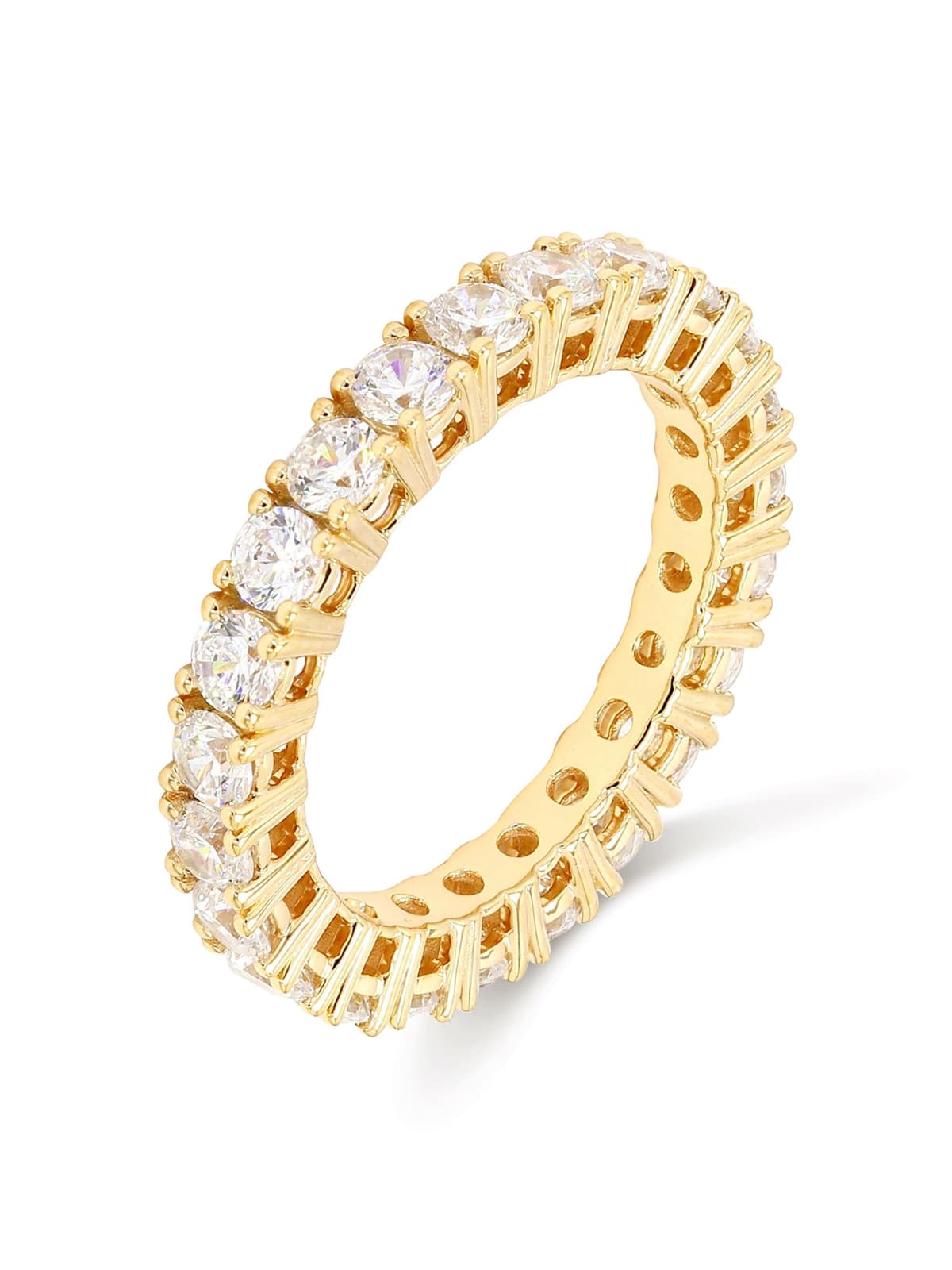 14K Yellow Gold 3.51 ct. tw. Round Cut Lab Grown Diamond Eternity Band SJR54325-3.50CTB