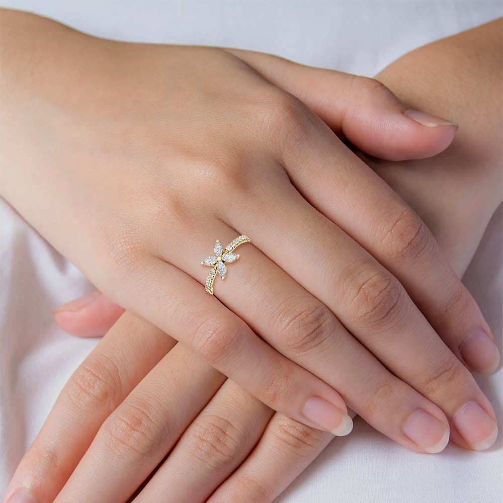 14K Yellow Gold 0.85 ct. tw. White Lab Grown Diamond Stackable Ring SJR56608