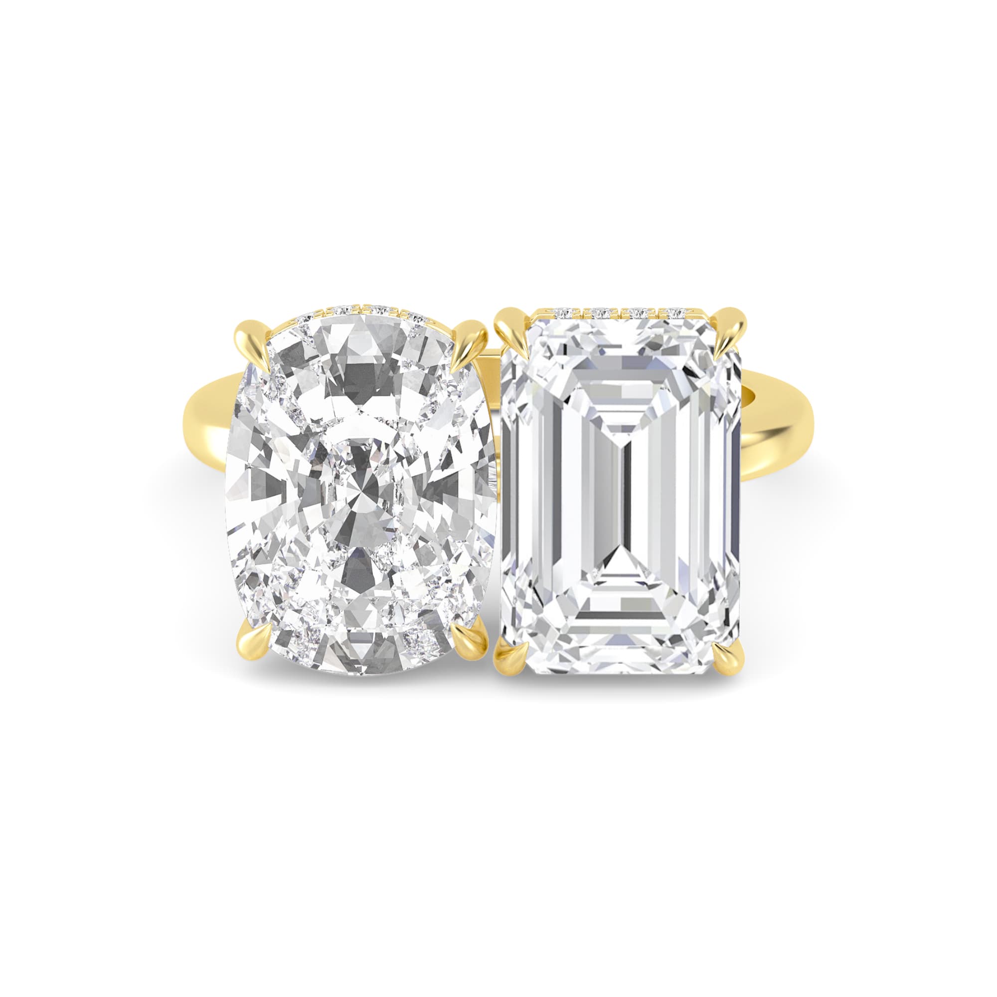 14K Yellow Gold Lab Grown Diamond Engagement Ring 4.15 ctw SJR59734CUEMHH-4.00CT