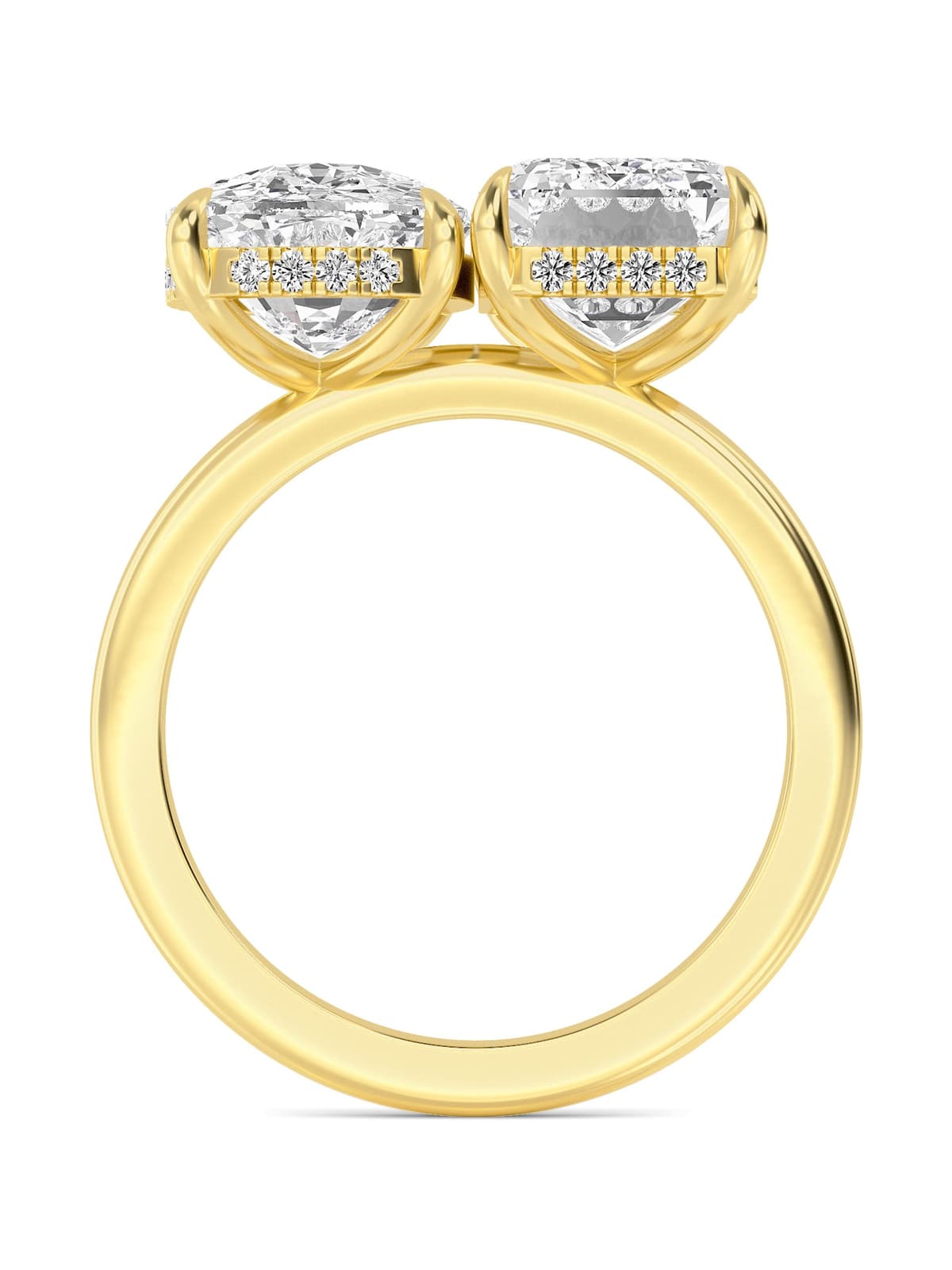14K Yellow Gold Lab Grown Diamond Engagement Ring 4.15 ctw SJR59734CUEMHH-4.00CT