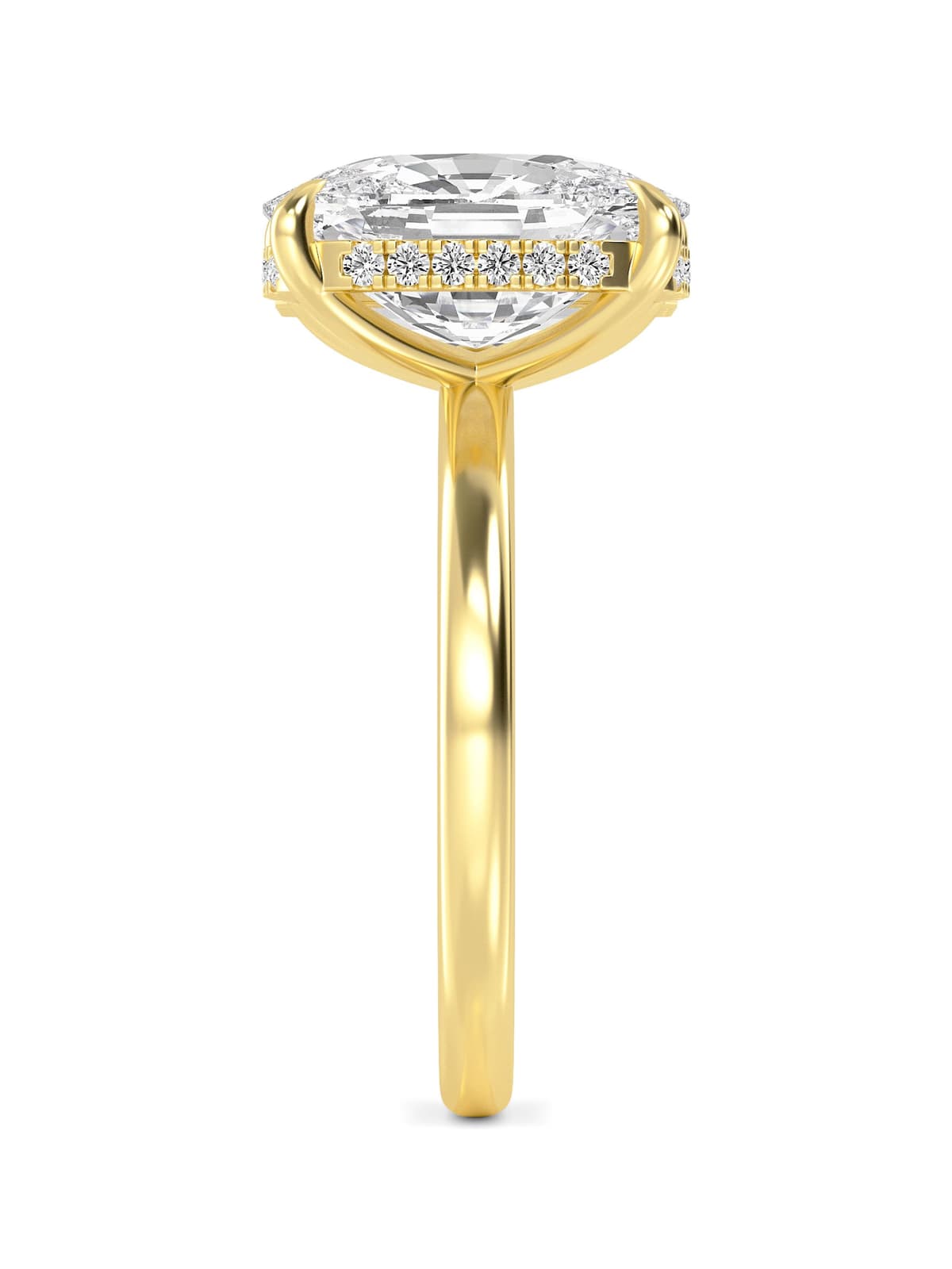14K Yellow Gold Lab Grown Diamond Engagement Ring 4.15 ctw SJR59734CUEMHH-4.00CT