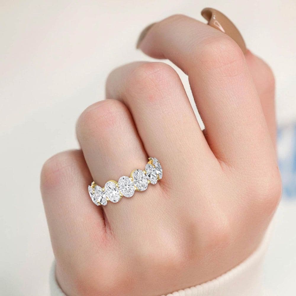 14K Yellow Gold Lab Grown Diamond Ring 8.00 ctw SJR59982OV-8.00CT