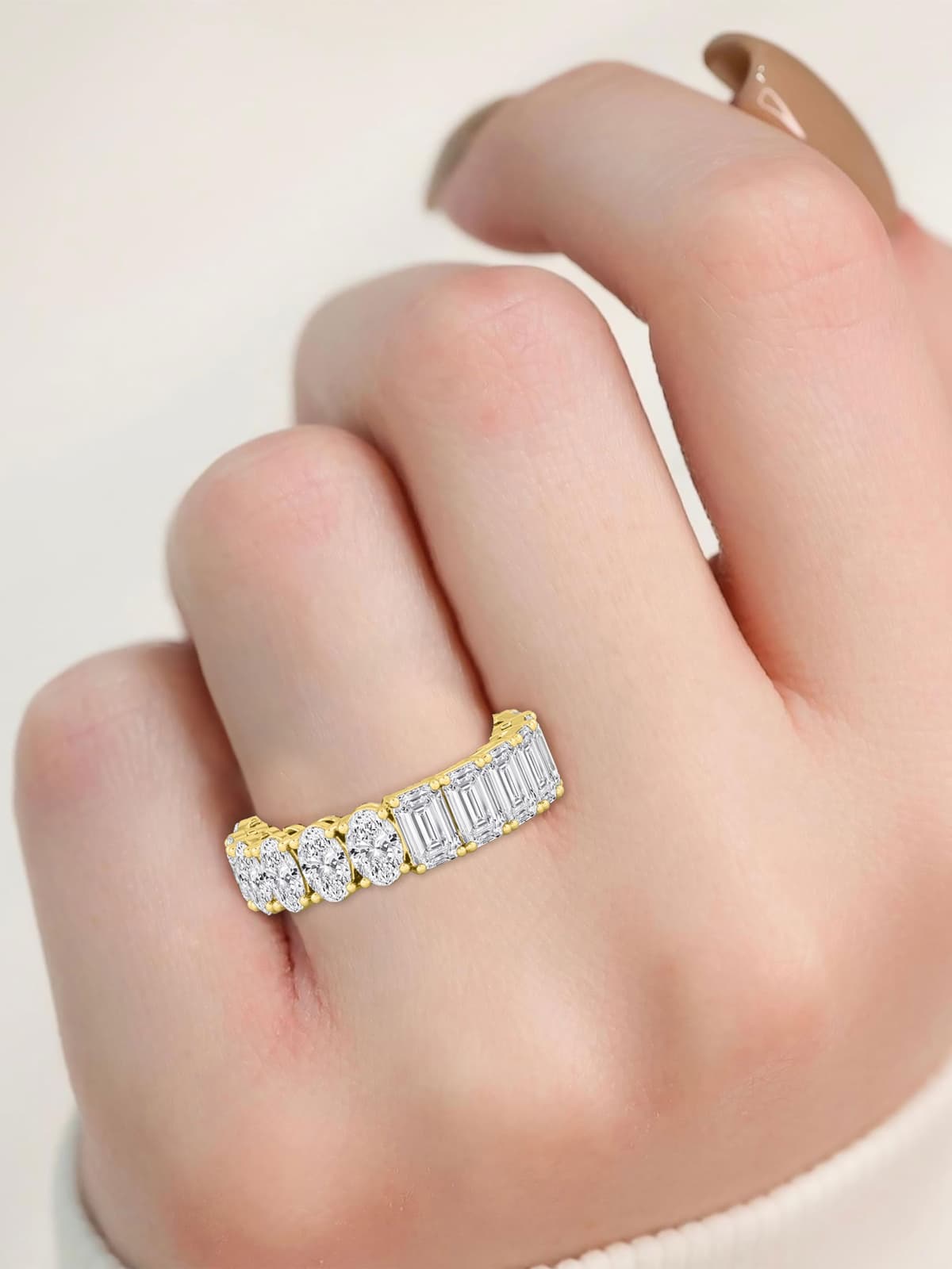 14K Yellow Gold Lab Grown Diamond WEDDING BANDS 7.65 ctw SJR60841EMOV-7.68CT