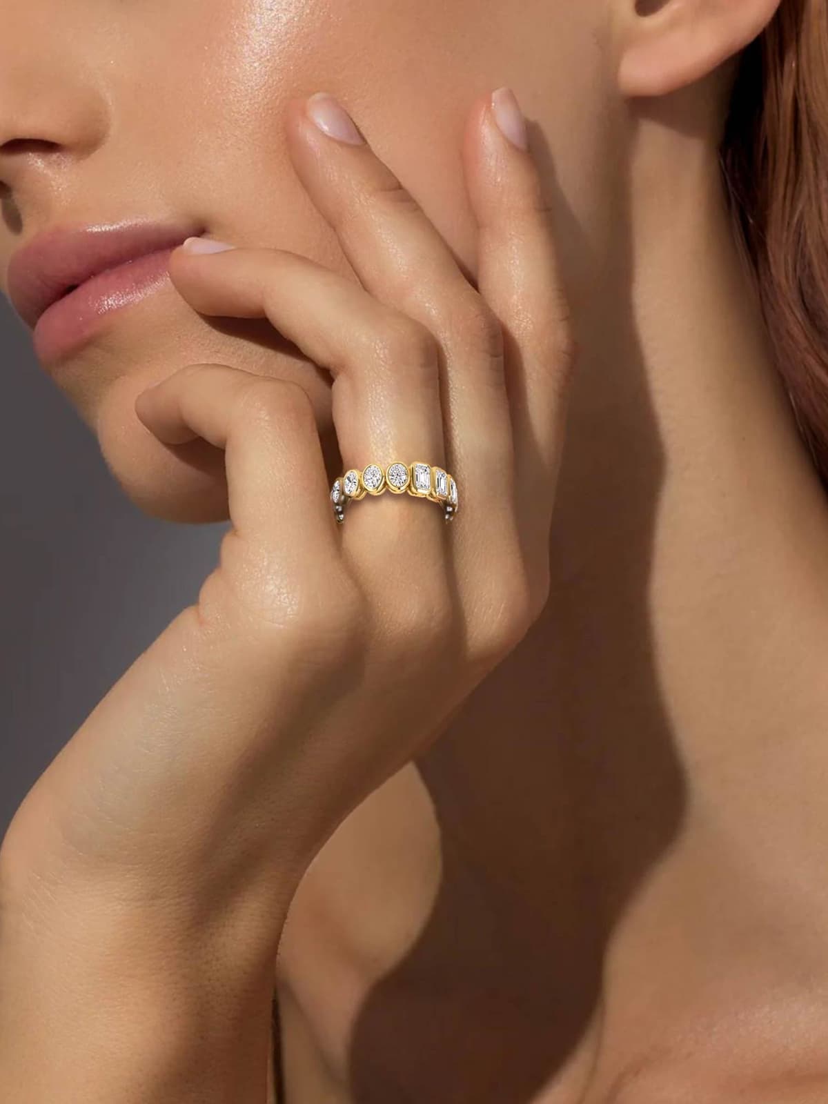 14K Yellow Gold Lab Grown Diamond Wedding Rings 2.99 ctw SJR61038-2.88CTB