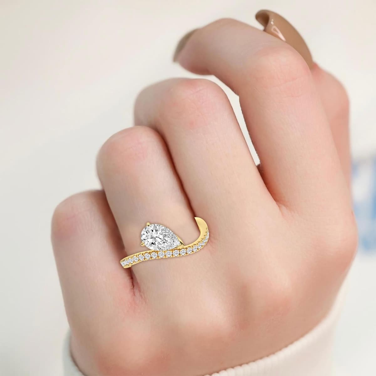 14K Yellow Gold Lab Grown Diamond ENGAGEMENT RINGS 1.27 ctw SJR62414PE-1.00CT