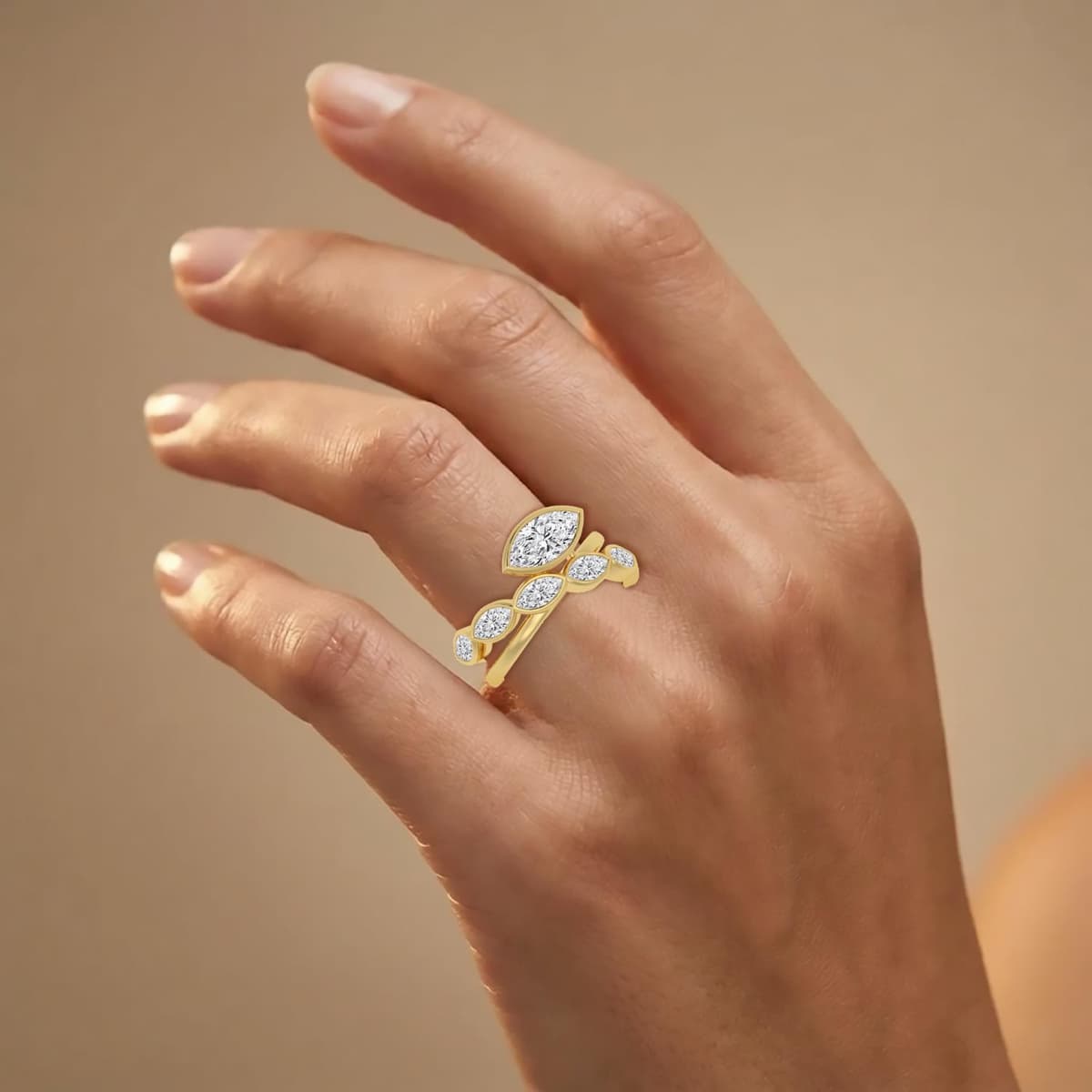 14K Yellow Gold Lab Grown Diamond RING 2.28 ctw SJR62421MQ-1.00CT