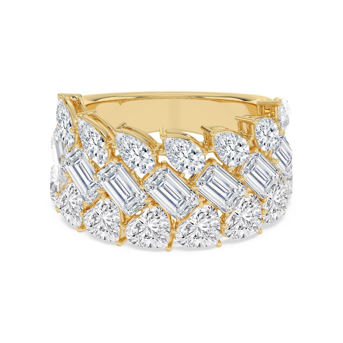 14K Yellow Gold Lab Grown Diamond RING 6.43 ctw SJR62446-6.20CT
