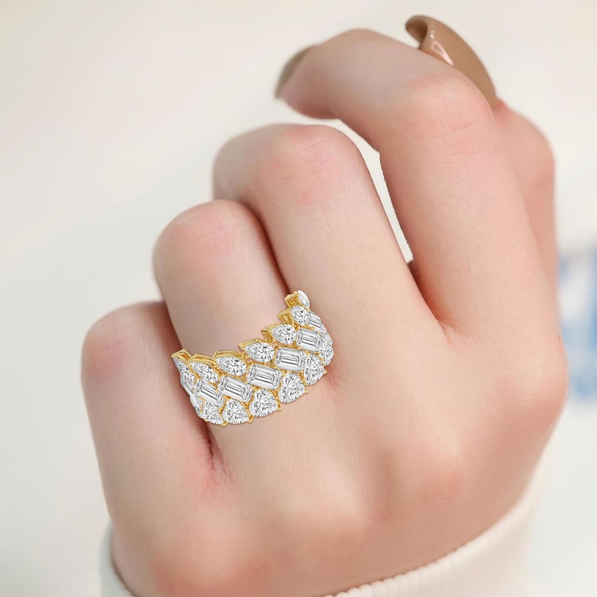 14K Yellow Gold Lab Grown Diamond RING 6.43 ctw SJR62446-6.20CT